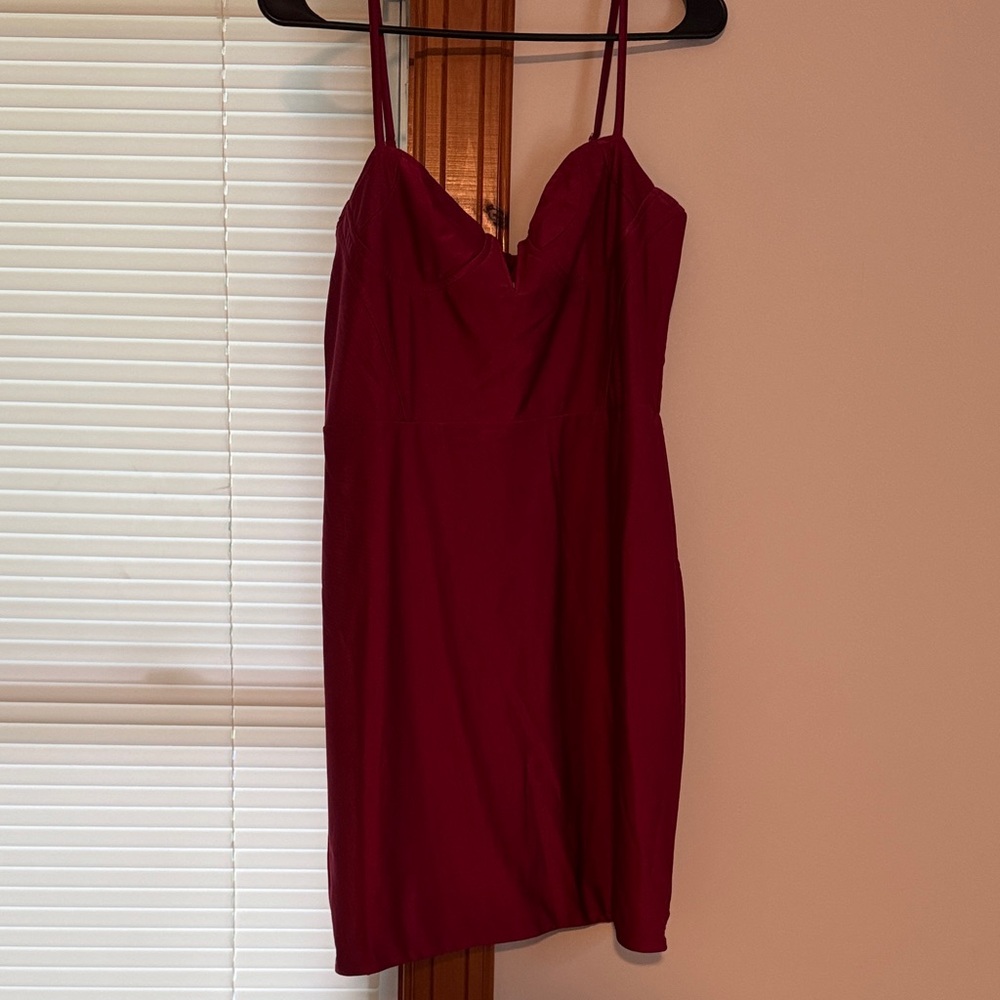SHEIN Burgundy Midi Dress